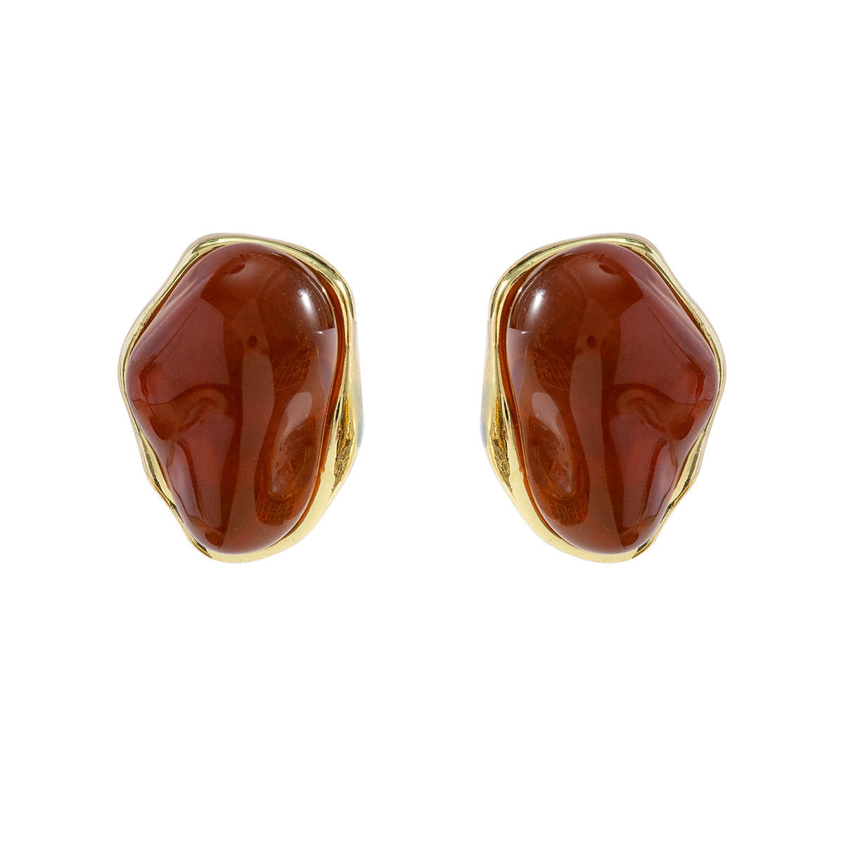 Pendientes "ÁmbarLuz" - Resina & Oro