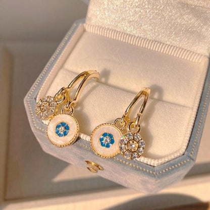 Pendientes "LuzCelia" – Nácar, Cristal & Oro 18k
