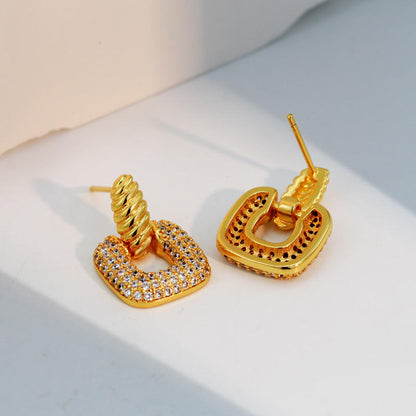 Pendientes Trenza - Acero Inoxidable & Acabado Dorado