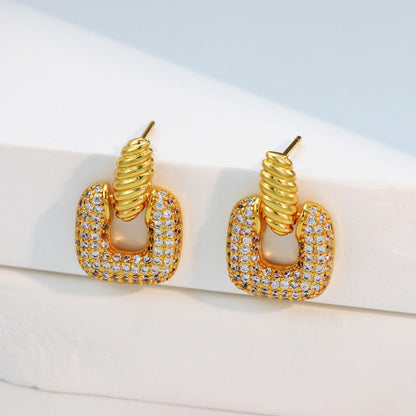 Pendientes Trenza - Acero Inoxidable & Acabado Dorado
