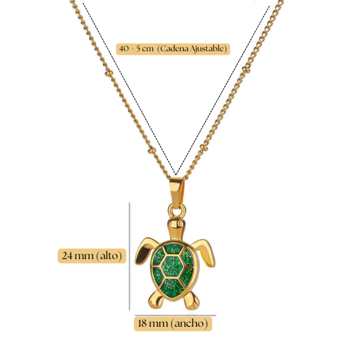 Collar Tortuga de la Fortuna – Oro 18K & Acero Inoxidable Premium