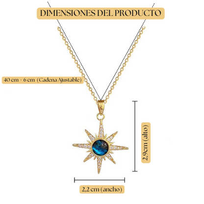 Colgante EstrellaLuz – Cristal Azul & Baño de Oro