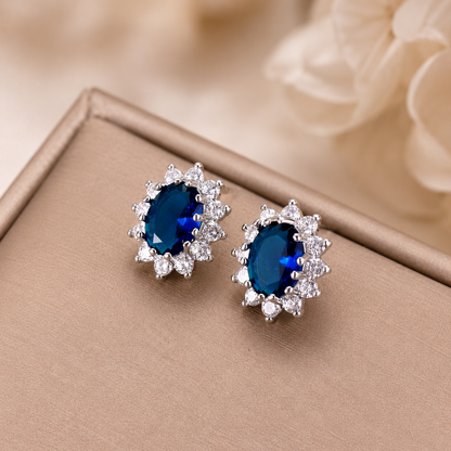 Pendientes “Azul Real” – Cristales Brillantes