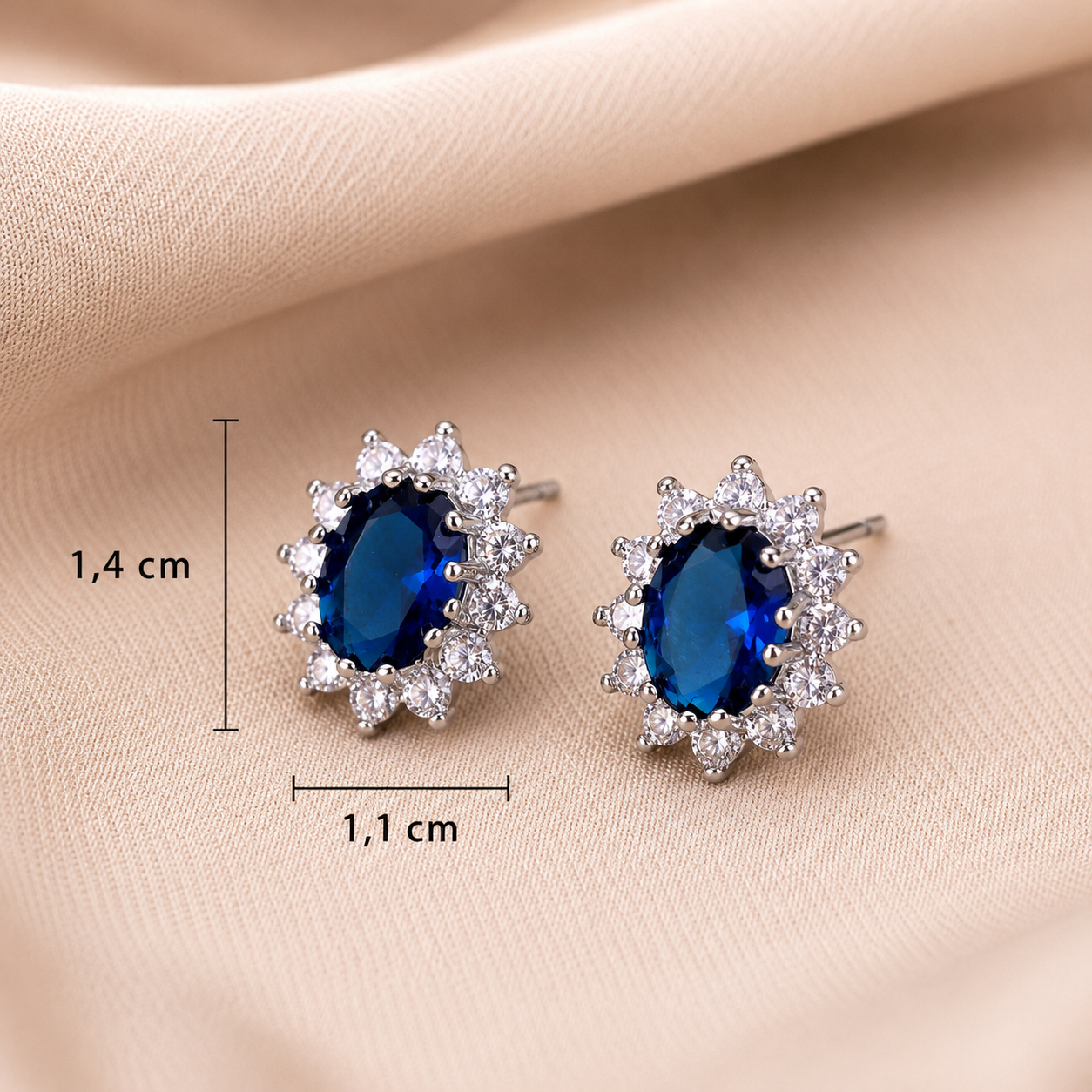 Pendientes “Azul Real” – Cristales Brillantes