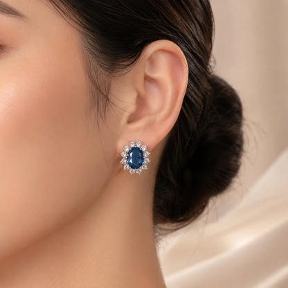 Pendientes “Azul Real” – Cristales Brillantes