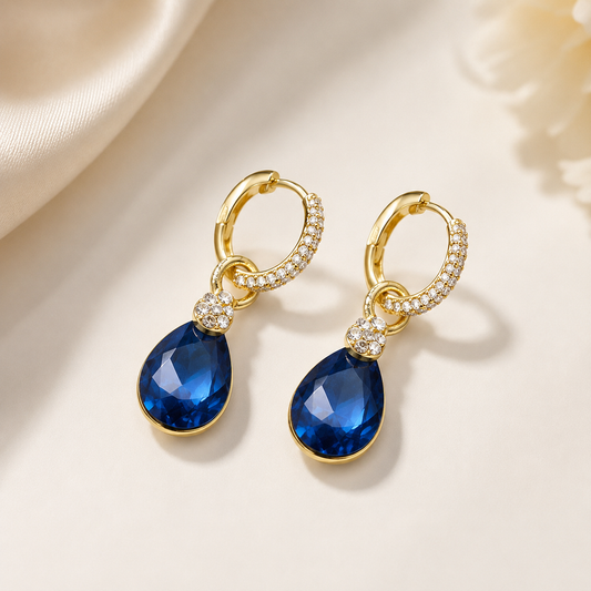 Pendientes “Gota Azul” – Cristales Brillantes
