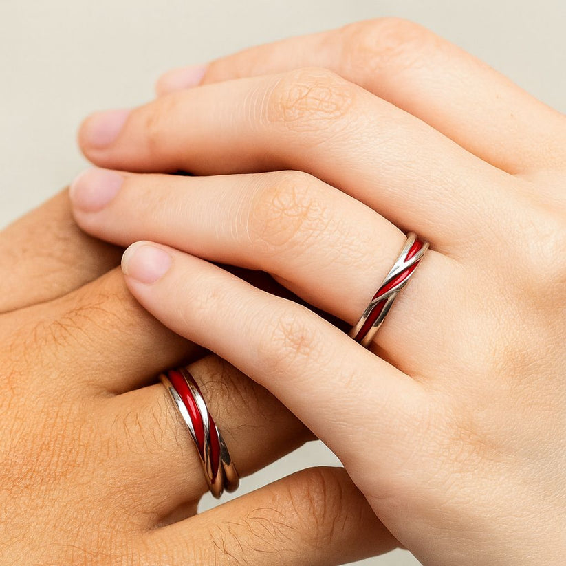 (2×1) Anillo "Vínculo Rojo" – Pack Pareja