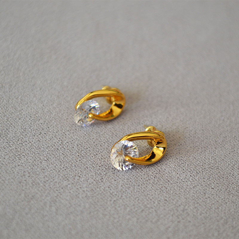 Pendientes Lazo Aura – Circonita Brillante