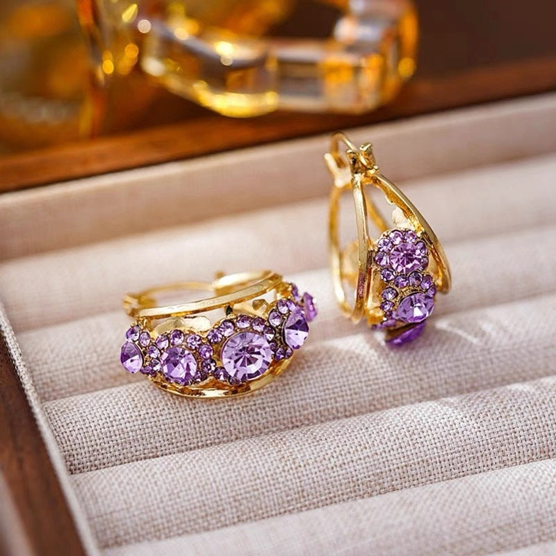 Pendientes AmatistaLuz – Cristal Violeta & Oro 18k
