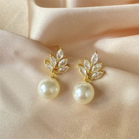 Pendientes "Élise" – Perla & Oro 18K