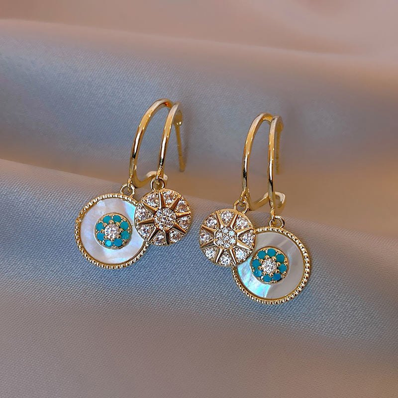 Pendientes "LuzCelia" – Nácar, Cristal & Oro 18k