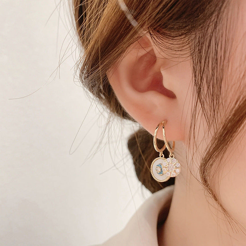 Pendientes "LuzCelia" – Nácar, Cristal & Oro 18k