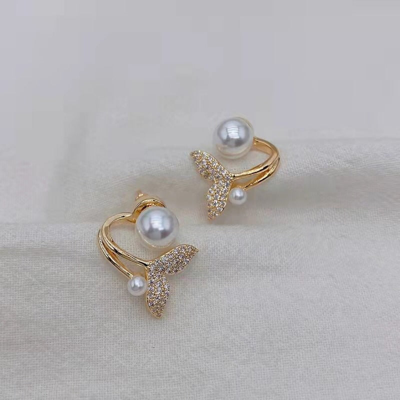 Pendientes "SirenaLuz" – Baño de Oro 18K & Perlas
