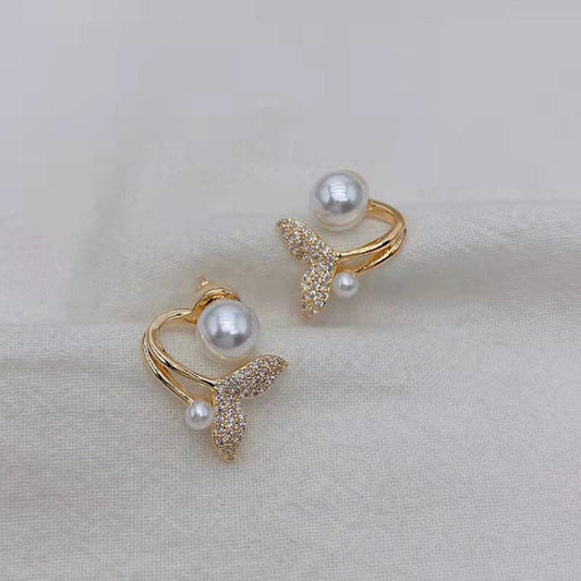 Pendientes "SirenaLuz" – Baño de Oro 18K & Perlas