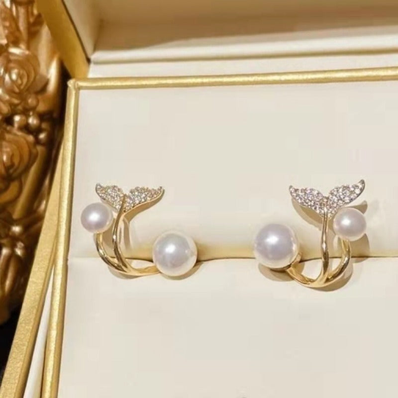 Pendientes "SirenaLuz" – Baño de Oro 18K & Perlas