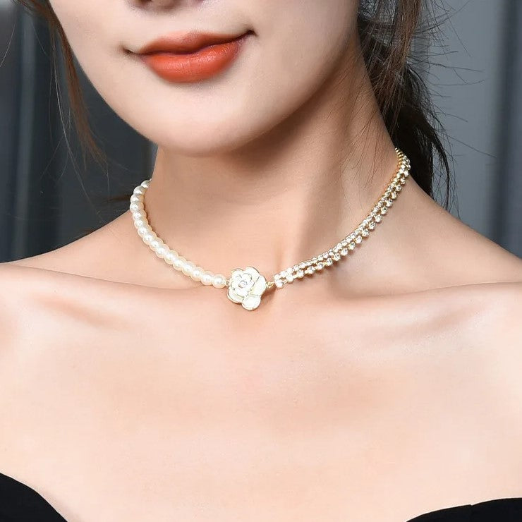 Collar “CameliaLuz” – Perlas & Circonia