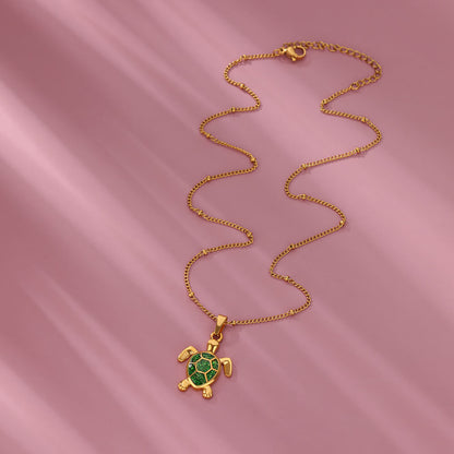 Collar Tortuga de la Fortuna – Oro 18K & Acero Inoxidable Premium