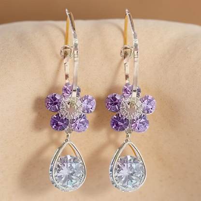Pendientes VioletaLuz – Circonitas Púrpura & Baño de Oro 18k