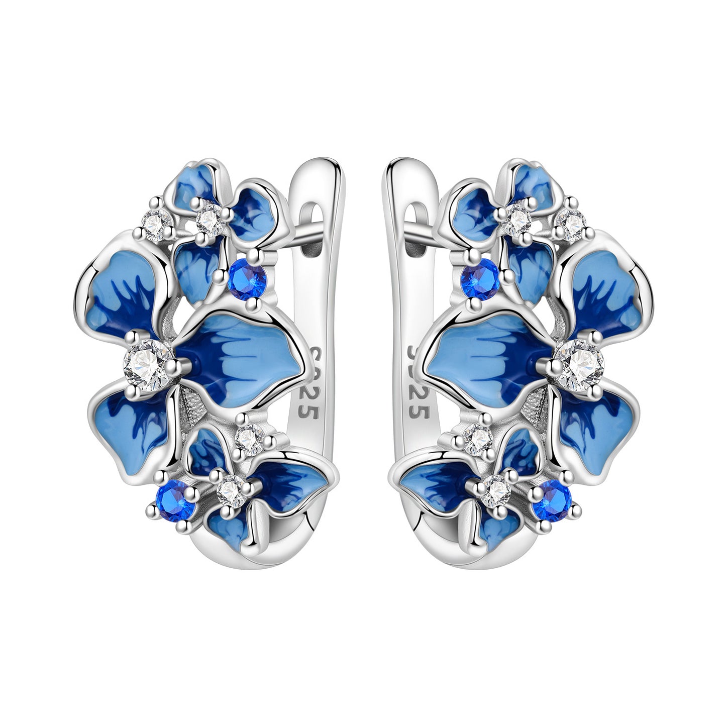 Pendientes “Flor de Zafiro” – Plata de Ley 925