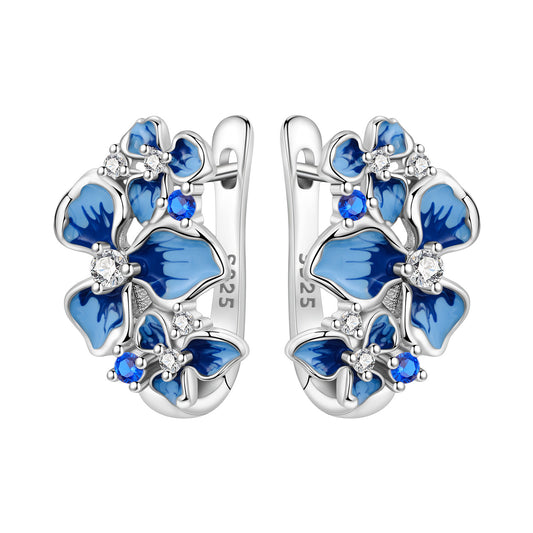 Pendientes “Flor de Zafiro” – Plata de Ley 925