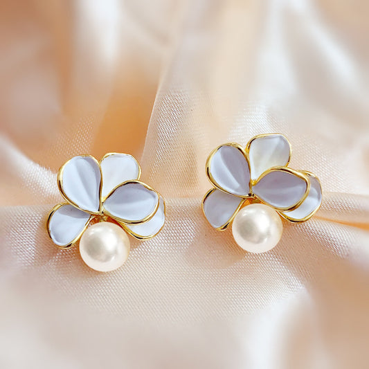 Pendientes "PerlaFlora" – Nácar & Oro 18K