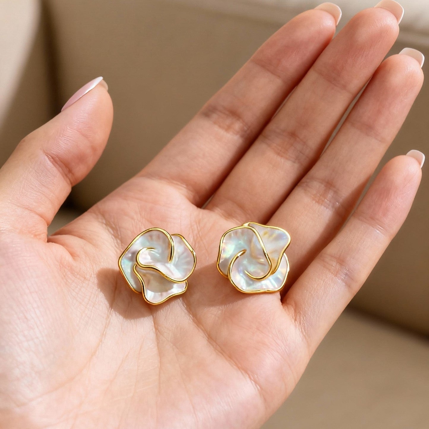 Pendientes BlancaFlor – Baño de Oro
