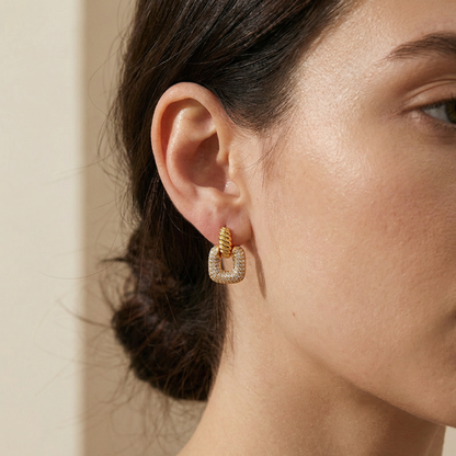 Pendientes Trenza - Acero Inoxidable & Acabado Dorado